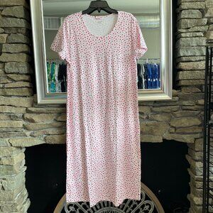 Lands' End Women's Supima Cotton Short Sleeve Midcalf Nightgown, NWT